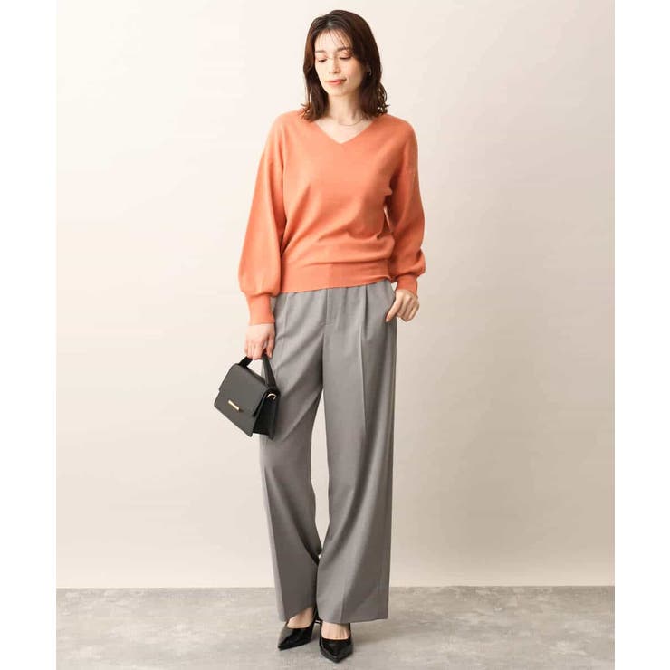 ベーシックVネックニット/洗える/WEB限定サイズあり | OFUON | 詳細画像2 