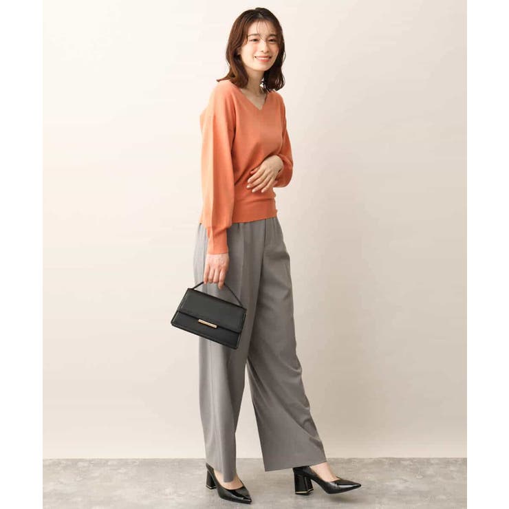 ベーシックVネックニット/洗える/WEB限定サイズあり | OFUON | 詳細画像4 