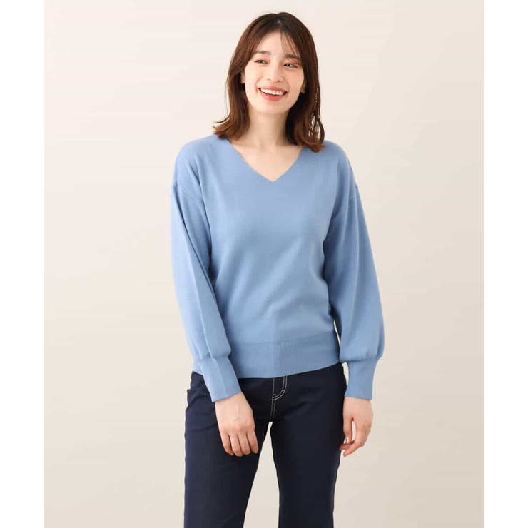 ベーシックVネックニット/洗える/WEB限定サイズあり | OFUON | 詳細画像46 