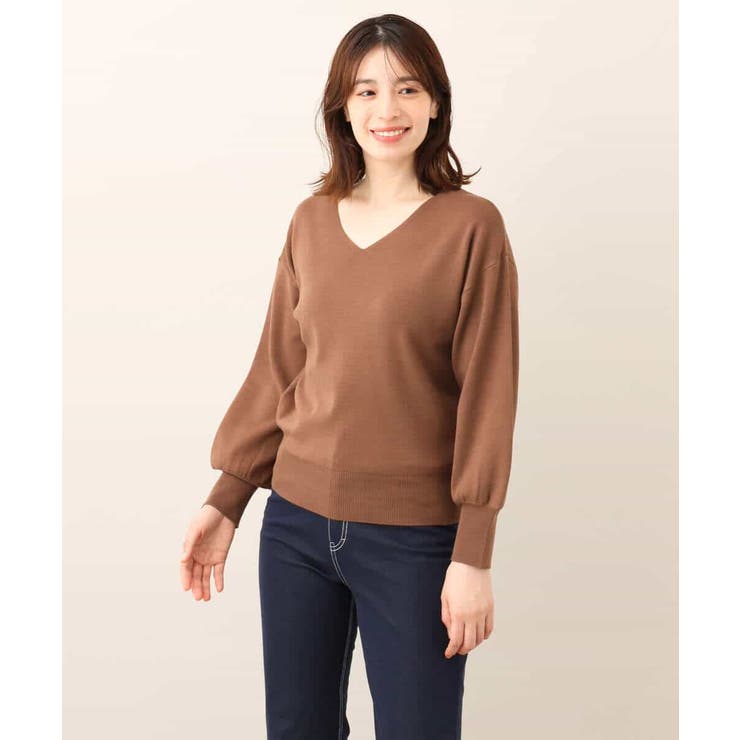 ベーシックVネックニット/洗える/WEB限定サイズあり | OFUON | 詳細画像54 
