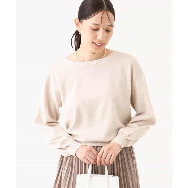 ボリューム袖ベーシックニット/洗える/WEB限定サイズあり | OFUON | 詳細画像14 