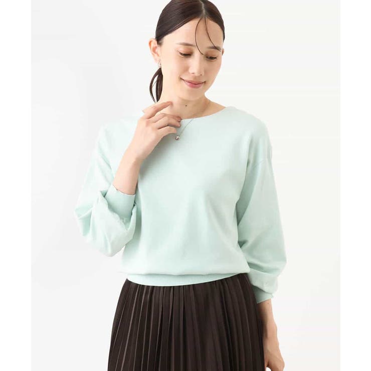 ボリューム袖ベーシックニット/洗える/WEB限定サイズあり | OFUON | 詳細画像18 