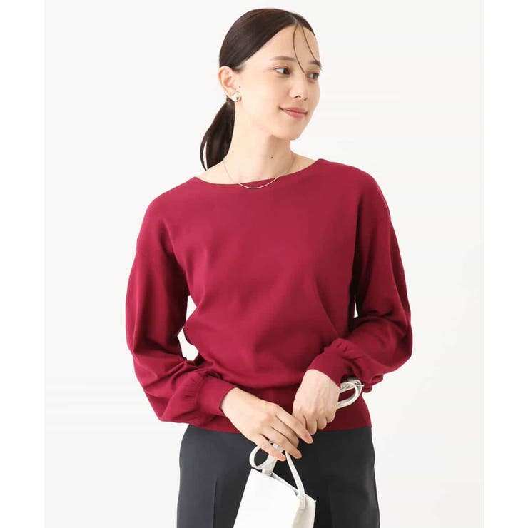 ボリューム袖ベーシックニット/洗える/WEB限定サイズあり | OFUON | 詳細画像2 