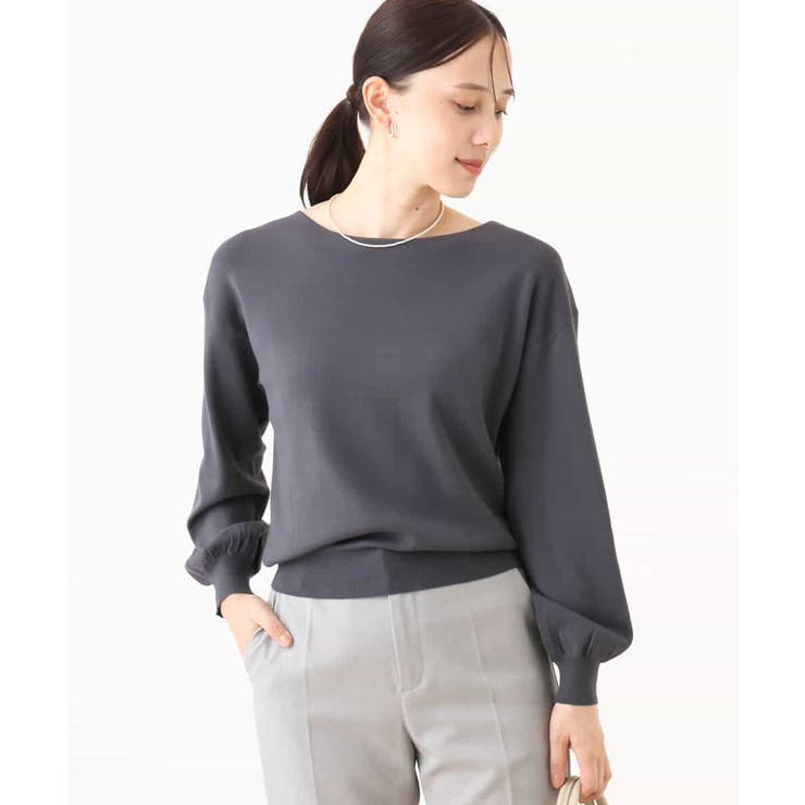 ボリューム袖ベーシックニット/洗える/WEB限定サイズあり | OFUON | 詳細画像6 