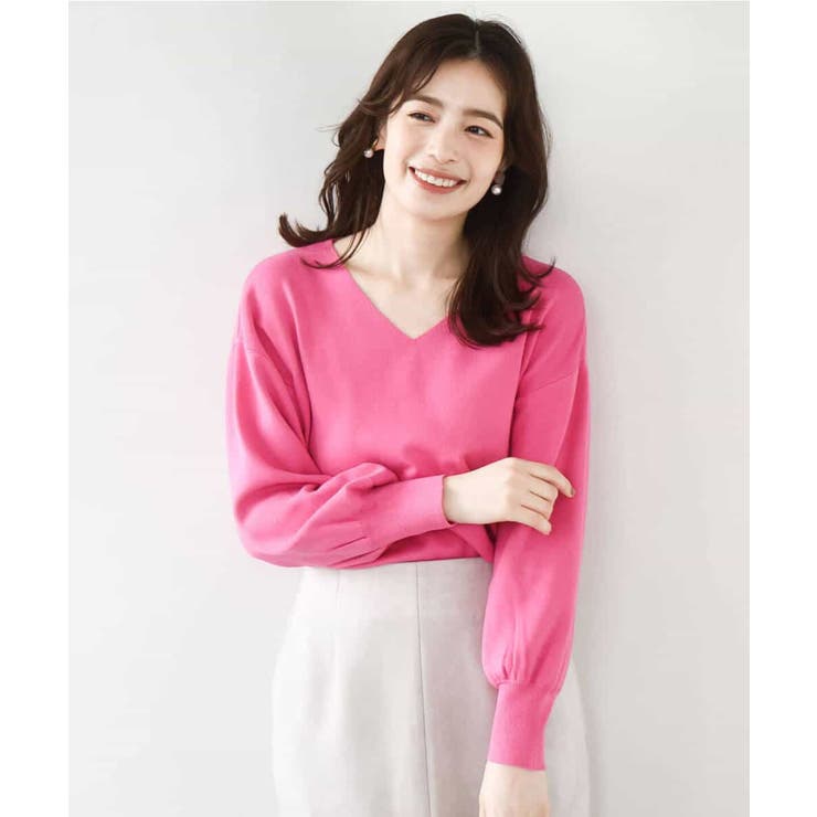 ベーシックVネックニット/洗える/WEB限定サイズあり | OFUON | 詳細画像24 