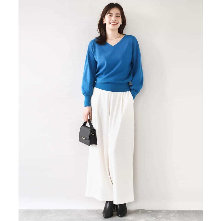 ベーシックVネックニット/洗える/WEB限定サイズあり | OFUON | 詳細画像34 