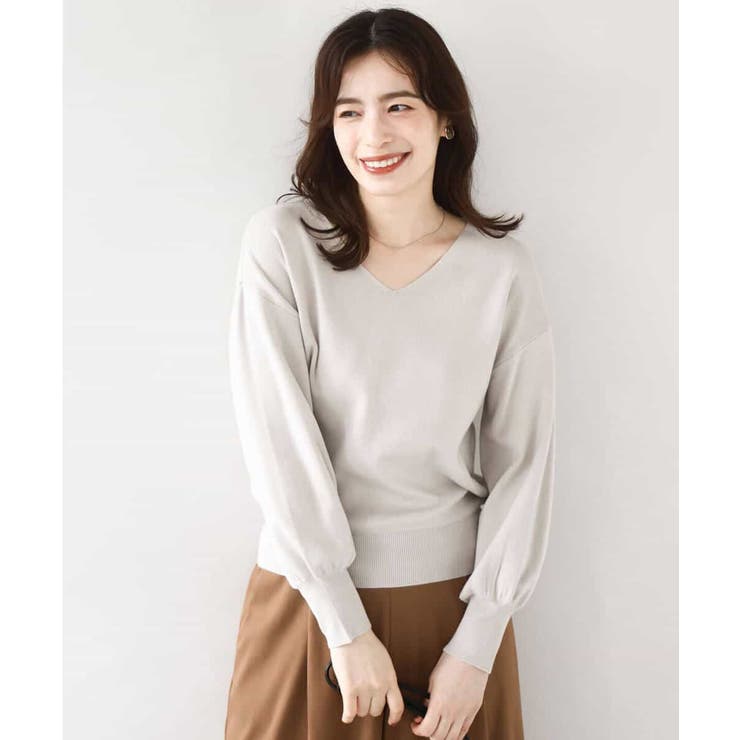 ベーシックVネックニット/洗える/WEB限定サイズあり | OFUON | 詳細画像37 