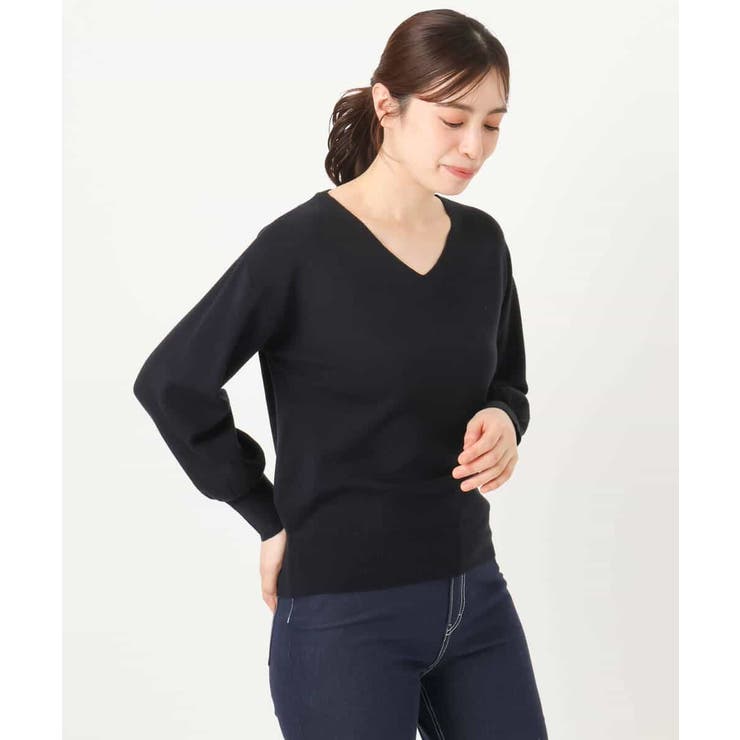 ベーシックVネックニット/洗える/WEB限定サイズあり | OFUON | 詳細画像48 