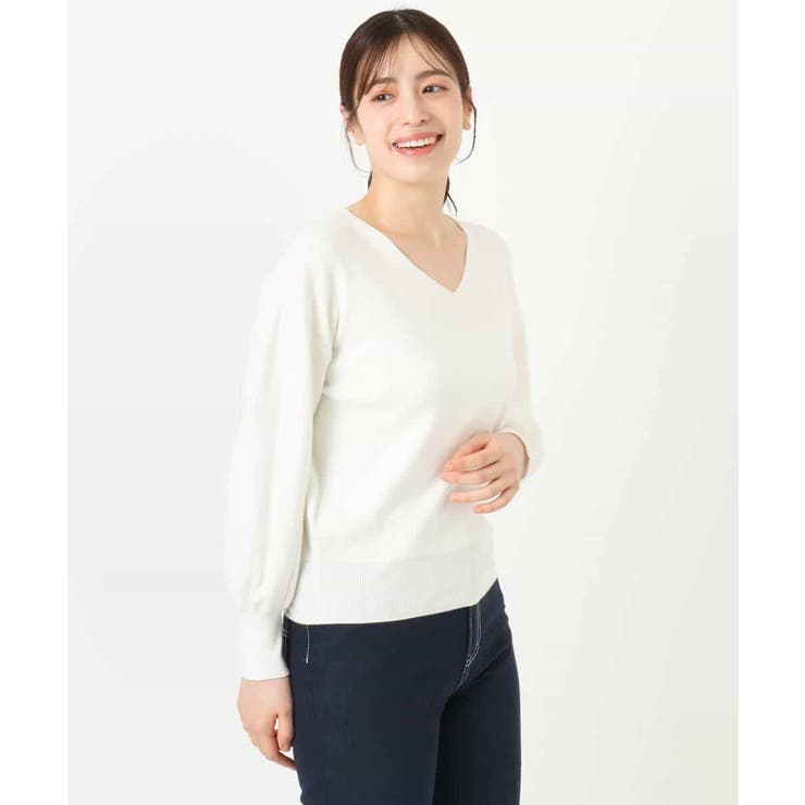 ベーシックVネックニット/洗える/WEB限定サイズあり | OFUON | 詳細画像49 