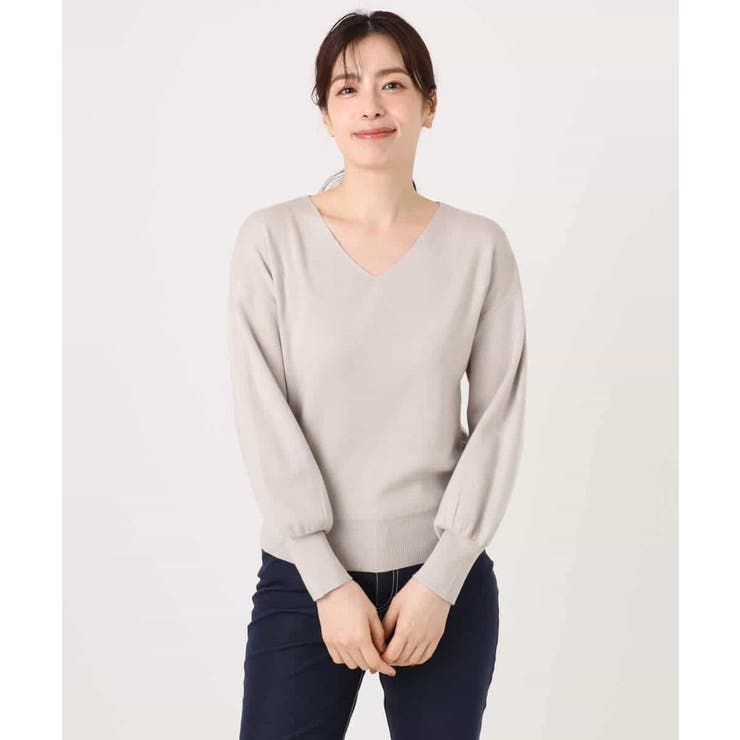 ベーシックVネックニット/洗える/WEB限定サイズあり | OFUON | 詳細画像51 