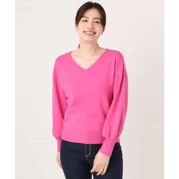 ベーシックVネックニット/洗える/WEB限定サイズあり | OFUON | 詳細画像53 