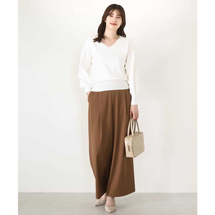 ベーシックVネックニット/洗える/WEB限定サイズあり | OFUON | 詳細画像56 