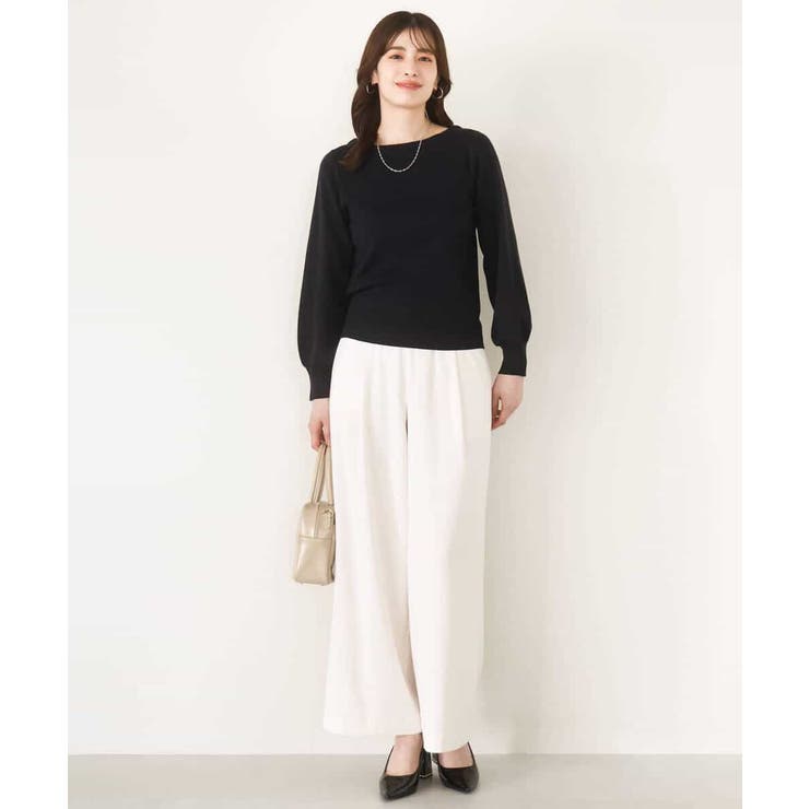 ベーシックボートネックニット/洗える/WEB限定サイズあり | OFUON | 詳細画像3 