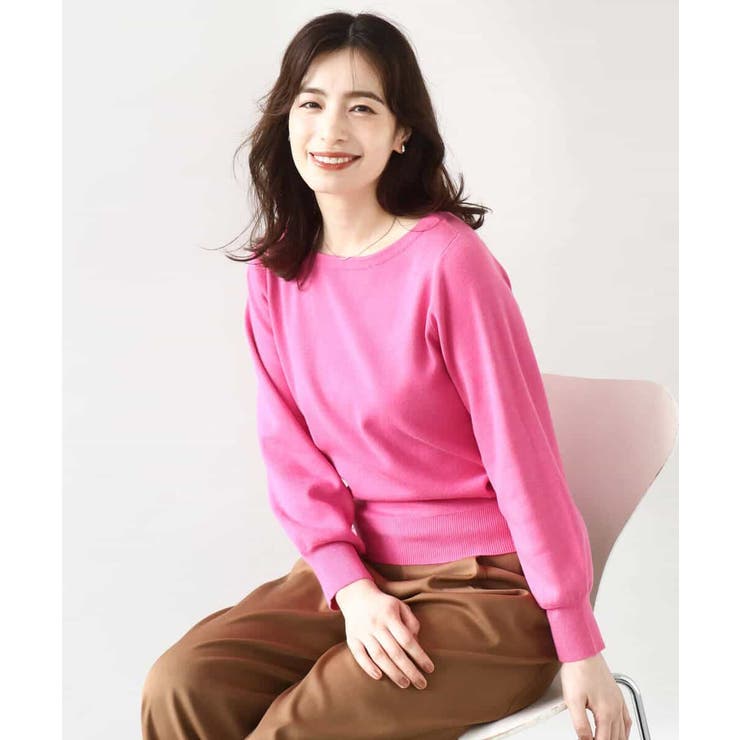 ベーシックボートネックニット/洗える/WEB限定サイズあり | OFUON | 詳細画像42 