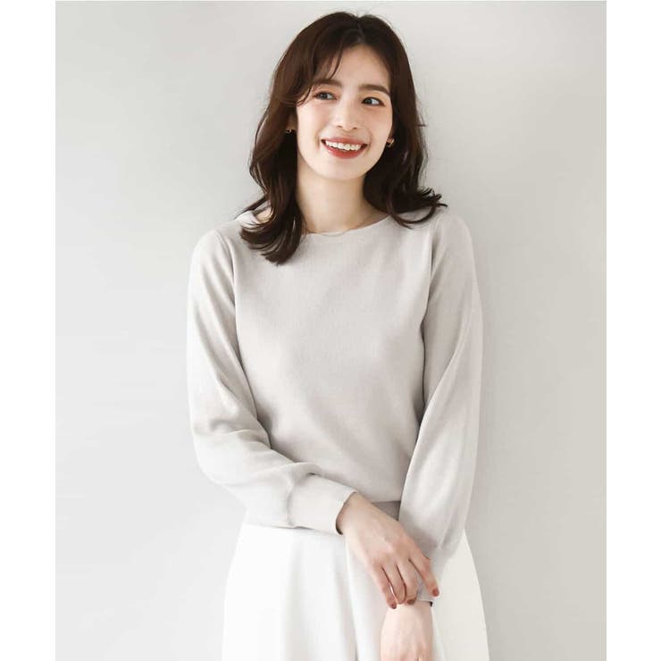 ベージュ | ベーシックボートネックニット/洗える/WEB限定サイズあり | OFUON