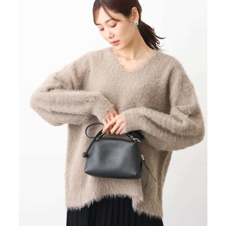 フェザーヤーンVネックニット | OFUON | 詳細画像16 