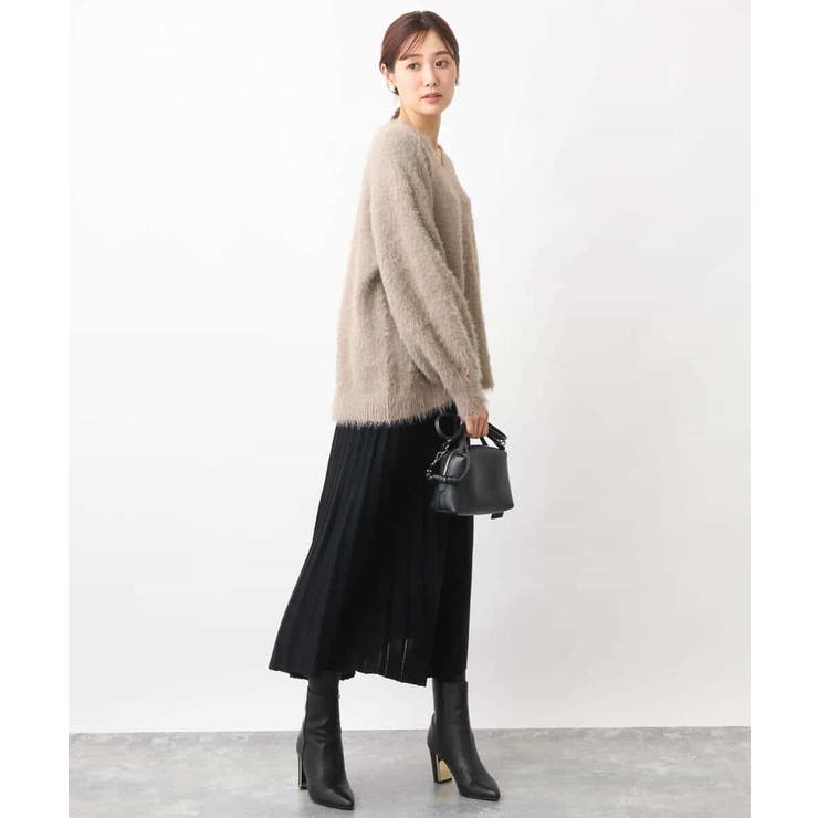 フェザーヤーンVネックニット | OFUON | 詳細画像18 