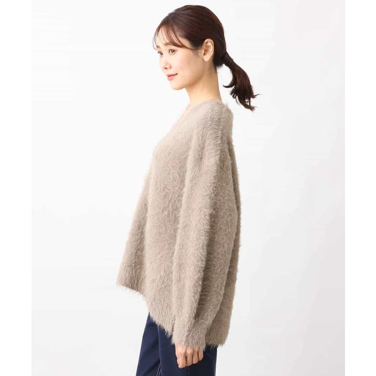 フェザーヤーンVネックニット | OFUON | 詳細画像24 