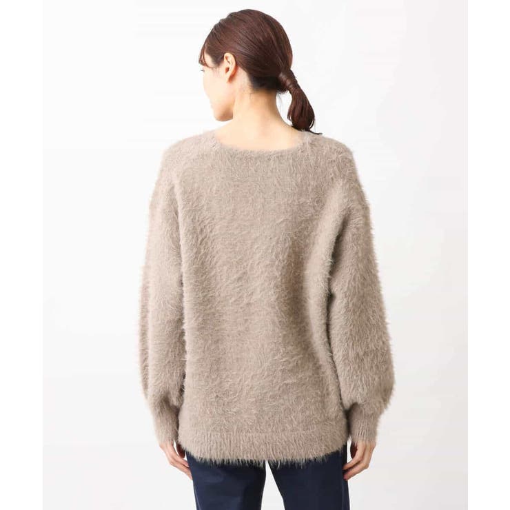 フェザーヤーンVネックニット | OFUON | 詳細画像25 