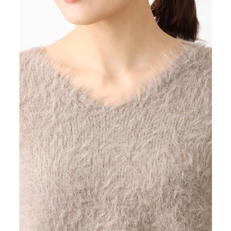 フェザーヤーンVネックニット | OFUON | 詳細画像26 