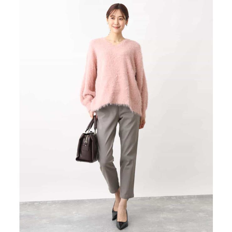 フェザーヤーンVネックニット | OFUON | 詳細画像4 