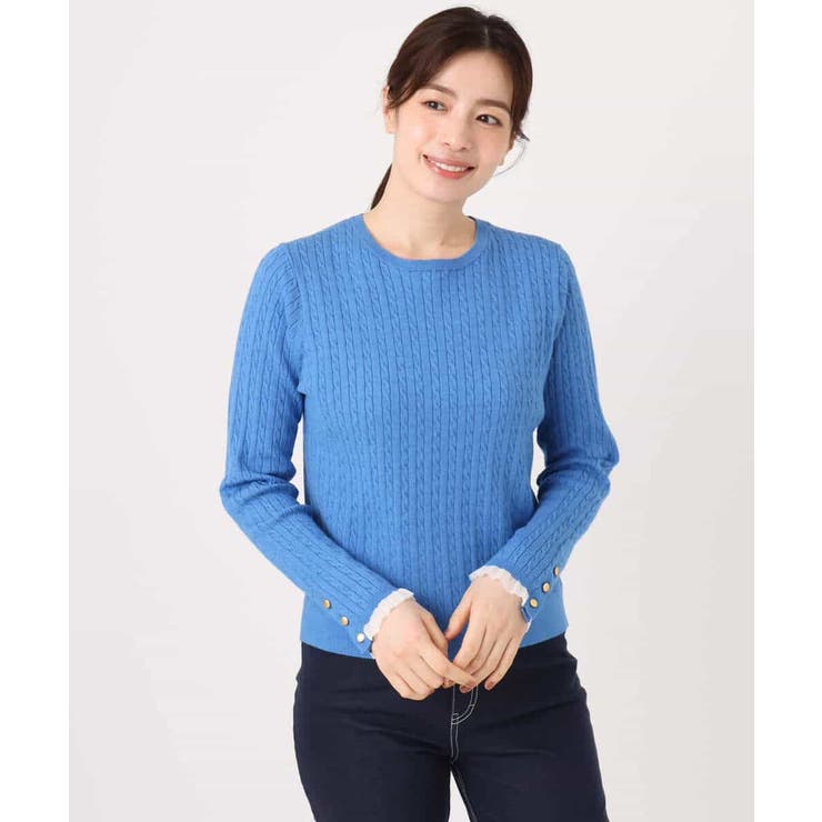 ミニケーブル柄ニット/洗える/WEB限定サイズあり | OFUON | 詳細画像14 