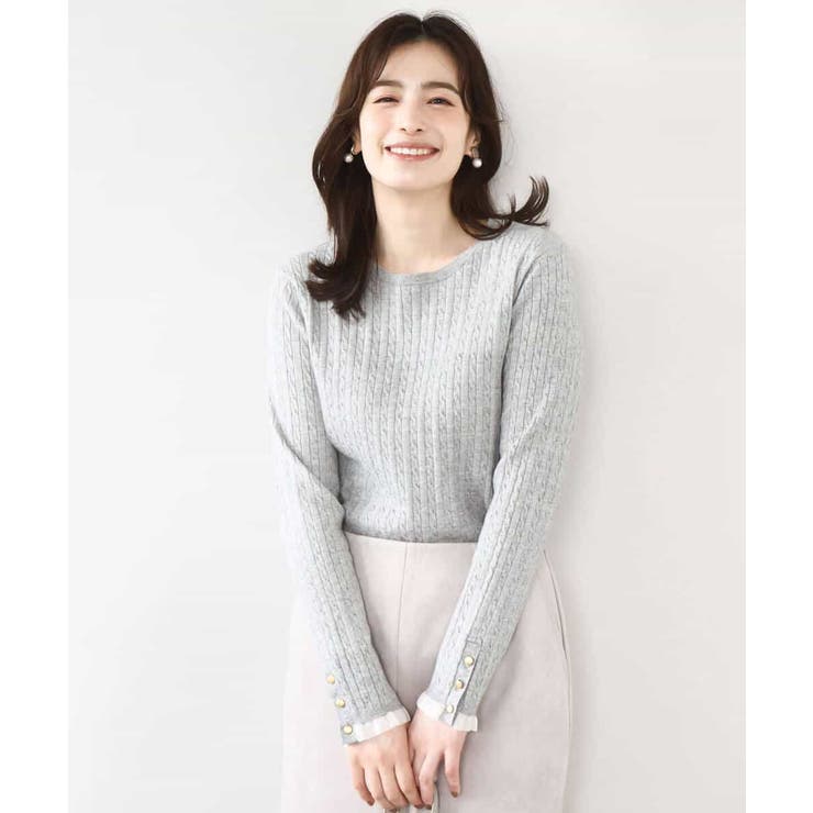 ミニケーブル柄ニット/洗える/WEB限定サイズあり | OFUON | 詳細画像2 
