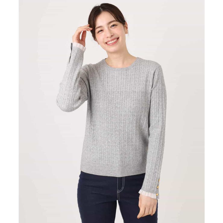 ミニケーブル柄ニット/洗える/WEB限定サイズあり | OFUON | 詳細画像21 