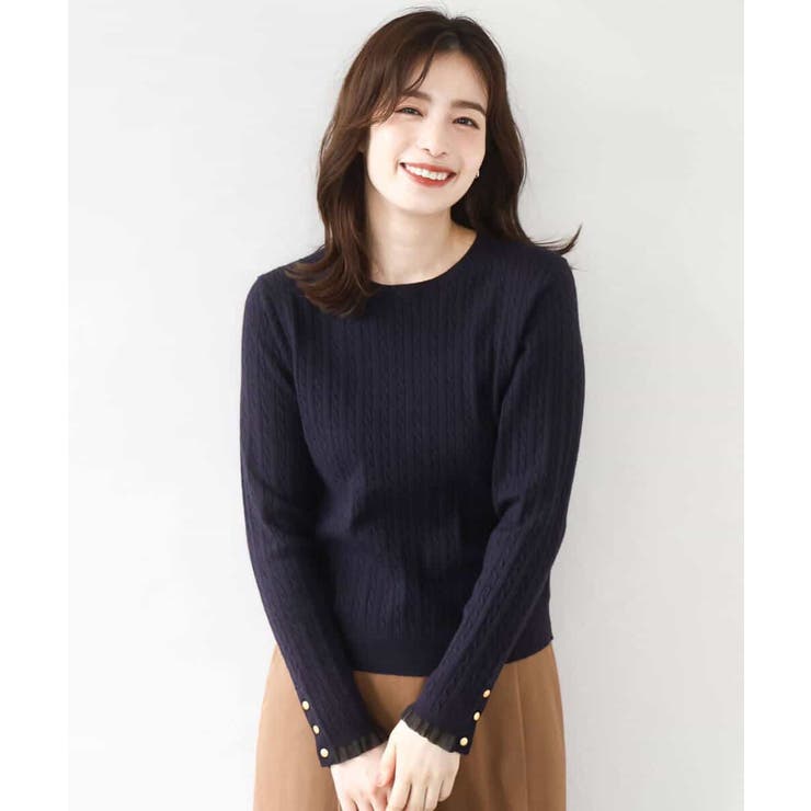 ミニケーブル柄ニット/洗える/WEB限定サイズあり | OFUON | 詳細画像6 