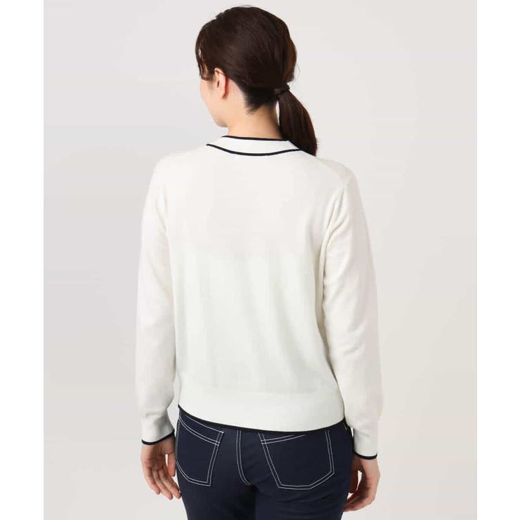 配色ラインボウタイニット/洗える/WEB限定サイズあり | OFUON | 詳細画像17 