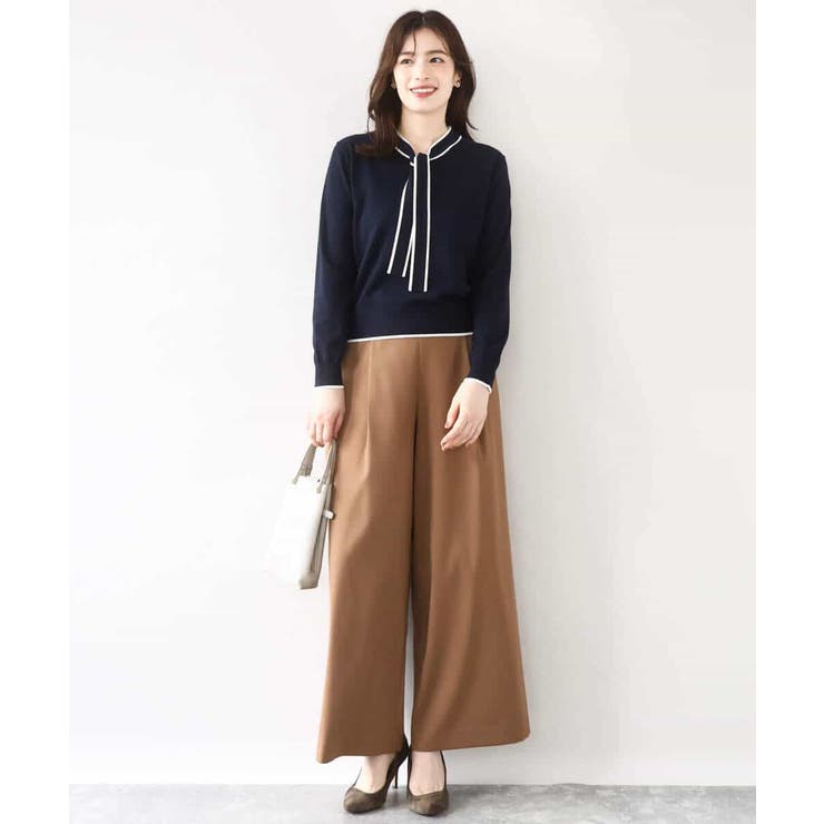 配色ラインボウタイニット/洗える/WEB限定サイズあり | OFUON | 詳細画像3 