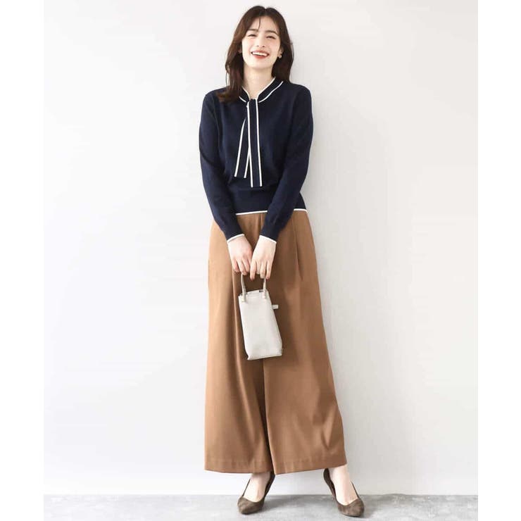 配色ラインボウタイニット/洗える/WEB限定サイズあり | OFUON | 詳細画像4 