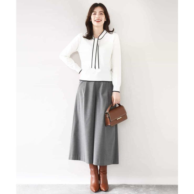 配色ラインボウタイニット/洗える/WEB限定サイズあり | OFUON | 詳細画像8 