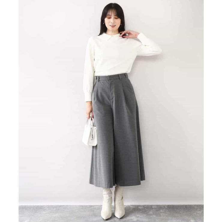 パール調ビーズ衿付きハイゲージニット/洗える | OFUON | 詳細画像16 