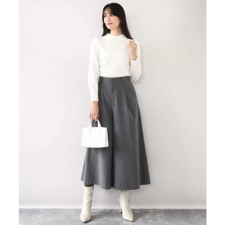 パール調ビーズ衿付きハイゲージニット/洗える | OFUON | 詳細画像17 