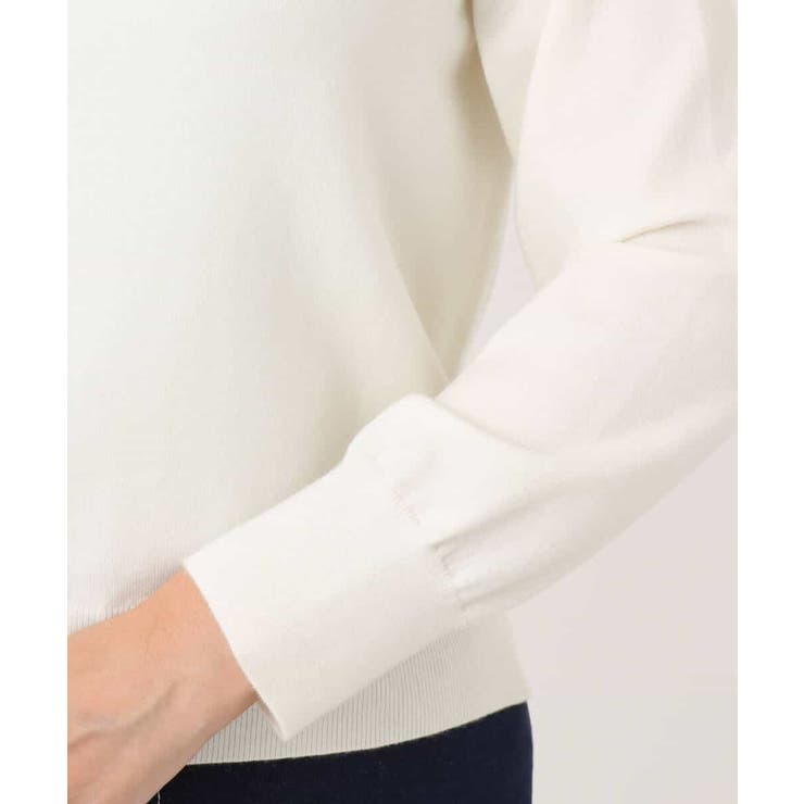 パール調ビーズ衿付きハイゲージニット/洗える | OFUON | 詳細画像22 