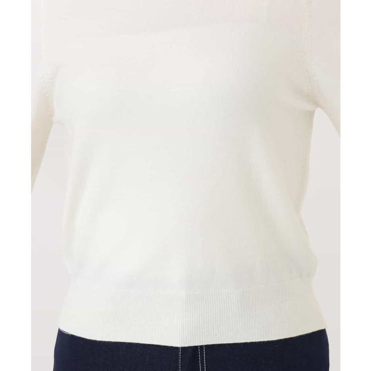 パール調ビーズ衿付きハイゲージニット/洗える | OFUON | 詳細画像23 