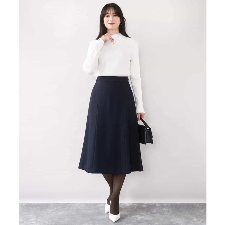 シアー切替えモックネックリブニット/洗える/WEB限定サイズあり | OFUON | 詳細画像14 