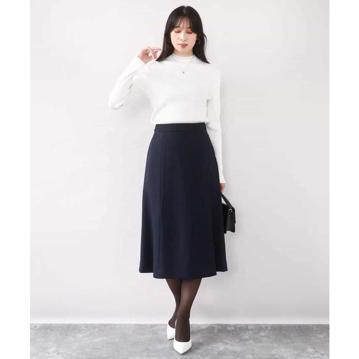 シアー切替えモックネックリブニット/洗える/WEB限定サイズあり | OFUON | 詳細画像15 