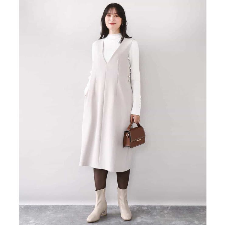 シアー切替えモックネックリブニット/洗える/WEB限定サイズあり | OFUON | 詳細画像16 