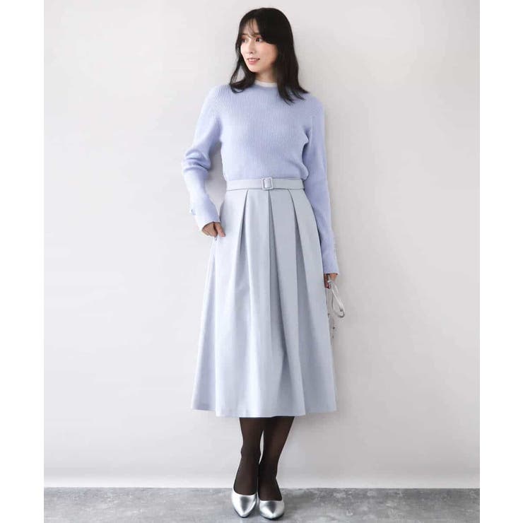 シアー切替えモックネックリブニット/洗える/WEB限定サイズあり | OFUON | 詳細画像26 