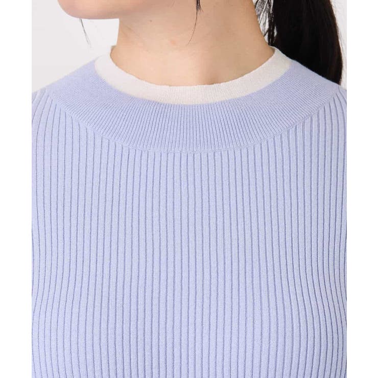 シアー切替えモックネックリブニット/洗える/WEB限定サイズあり | OFUON | 詳細画像30 