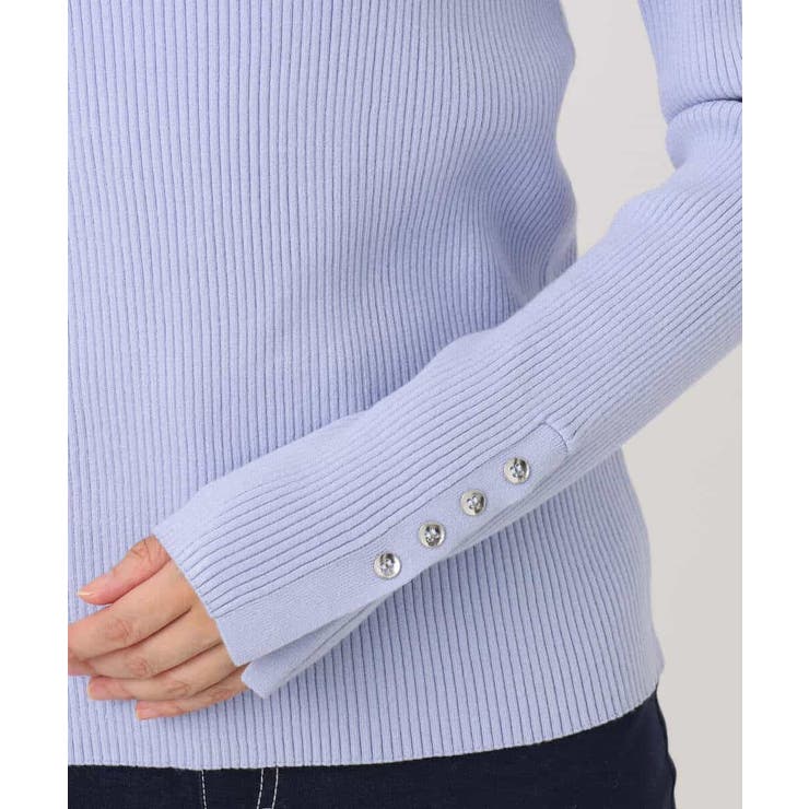 シアー切替えモックネックリブニット/洗える/WEB限定サイズあり | OFUON | 詳細画像31 