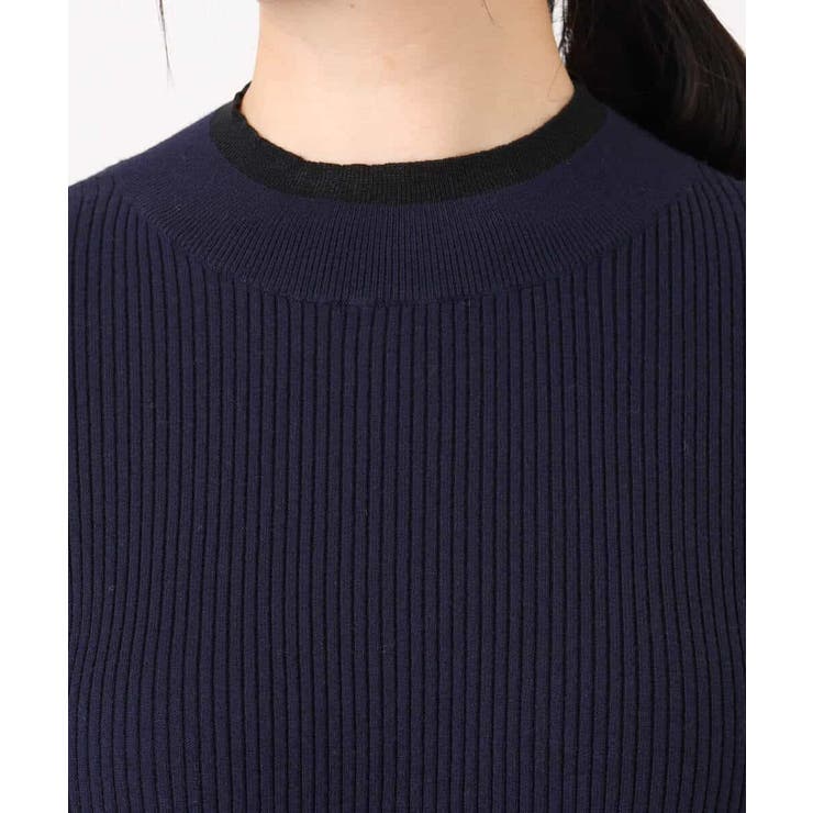 シアー切替えモックネックリブニット/洗える/WEB限定サイズあり | OFUON | 詳細画像35 