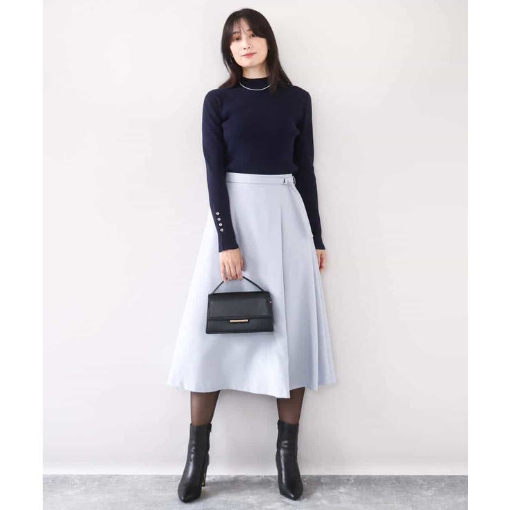 シアー切替えモックネックリブニット/洗える/WEB限定サイズあり | OFUON | 詳細画像6 