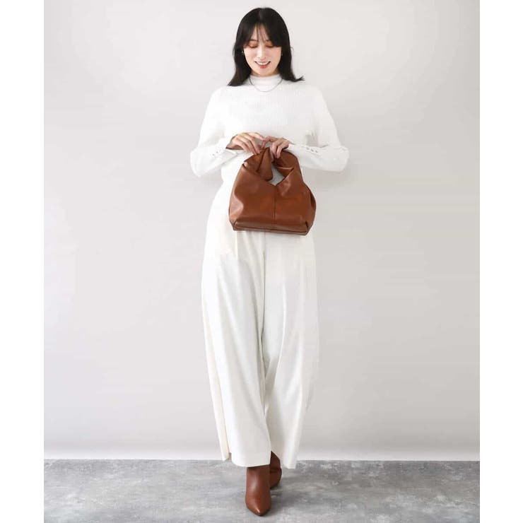 シアー切替えモックネックリブニット/洗える/WEB限定サイズあり | OFUON | 詳細画像8 