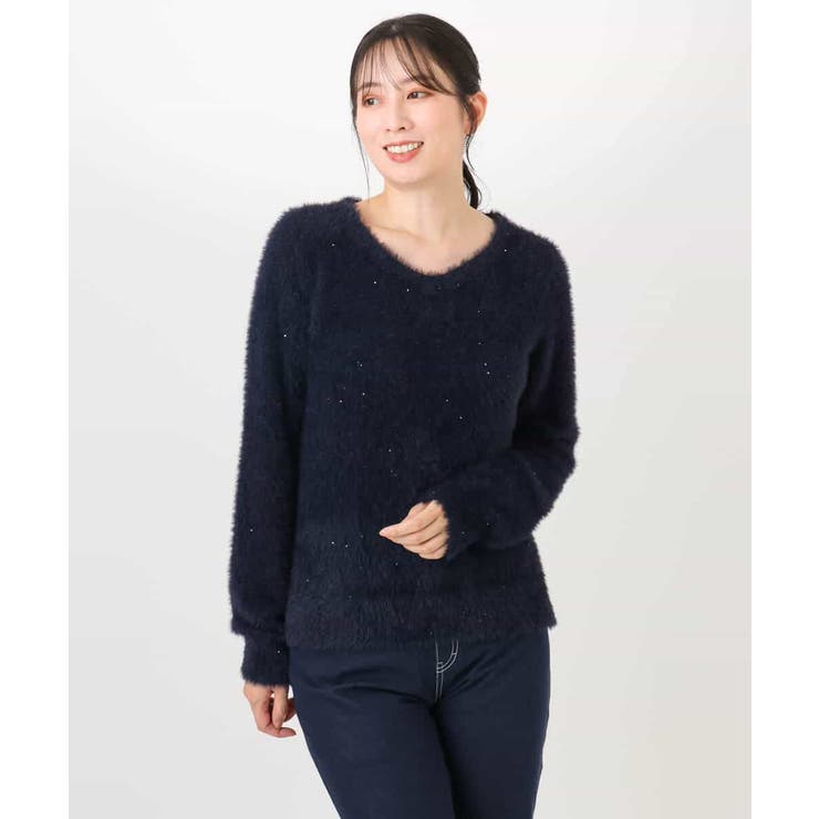 ミニスパンコールシャギーニット/洗える/WEB限定サイズあり | OFUON | 詳細画像11 