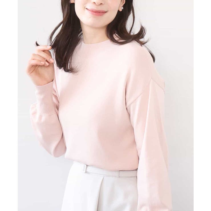 ライトピンク | ハイネックハイゲージニット/UVカット/洗える/WEB限定サイズあり | OFUON