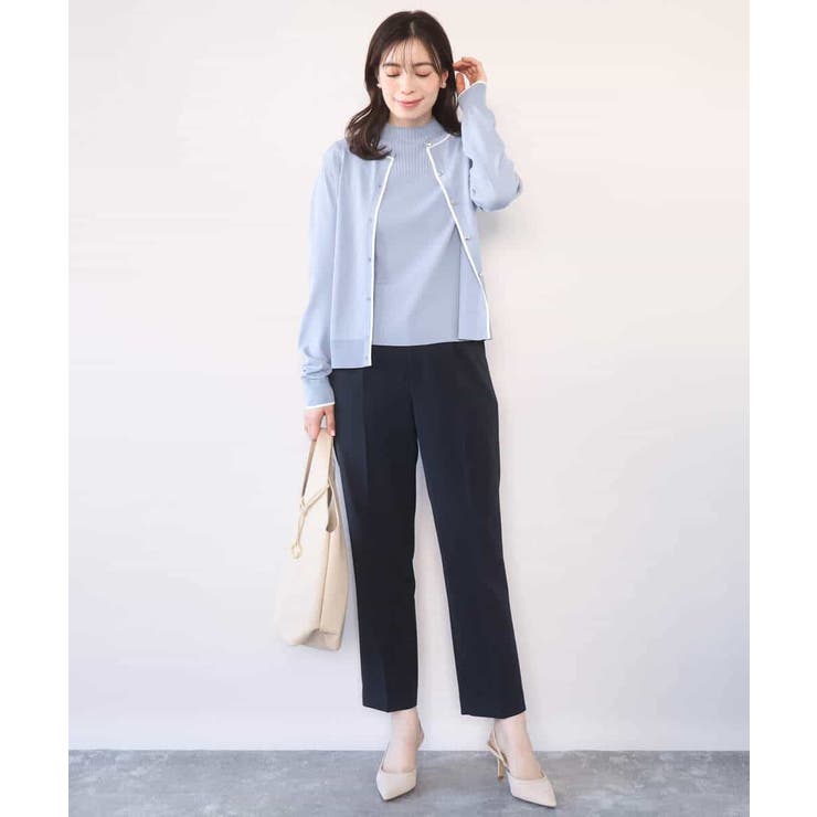 配色ラインアンサンブル（カーディガン&ニットプルオーバー） UVカット 洗える | OFUON | 詳細画像10 