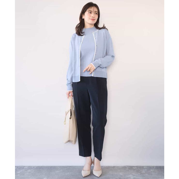 配色ラインアンサンブル（カーディガン&ニットプルオーバー） UVカット 洗える | OFUON | 詳細画像11 